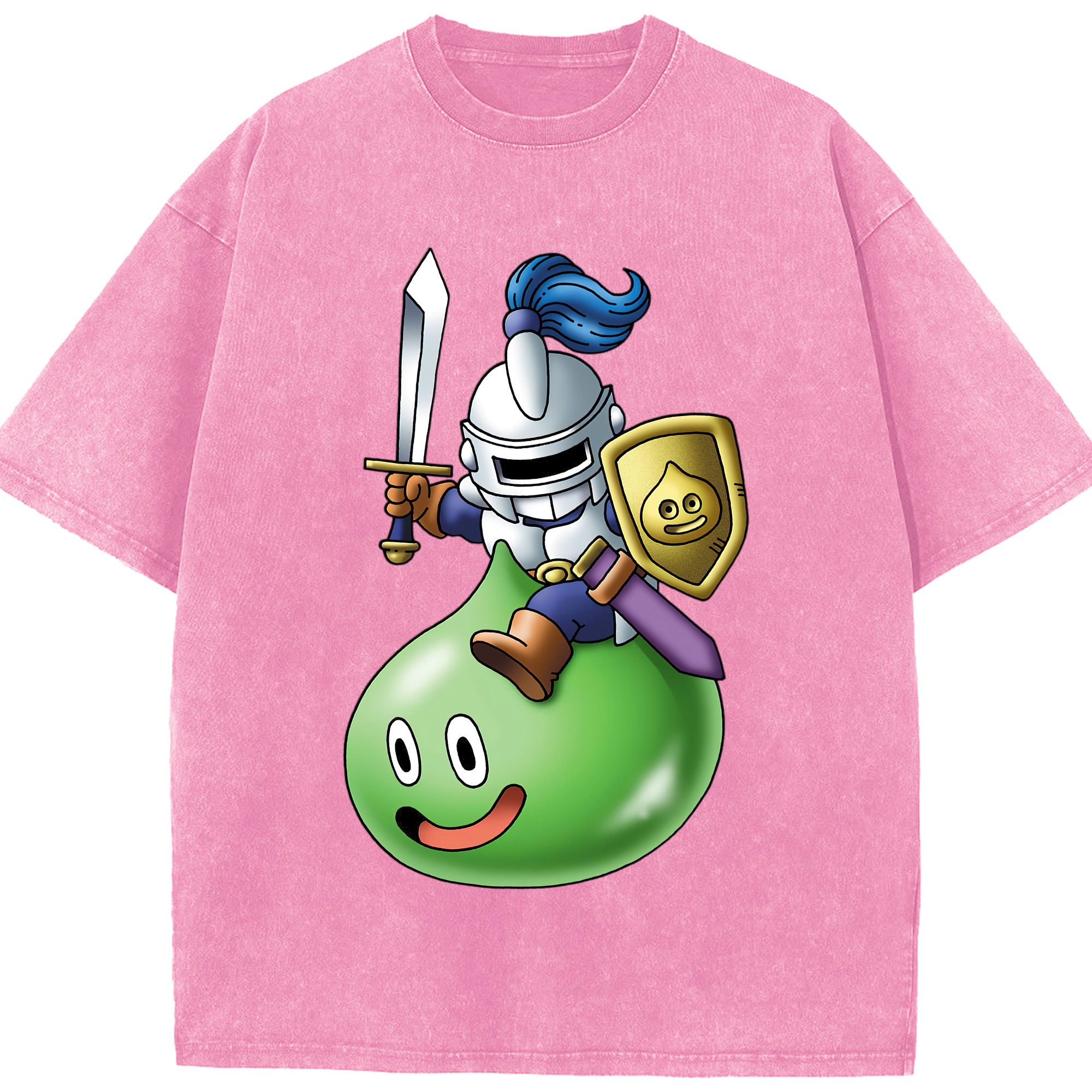 （画像用） ドラゴンクエスト Doragon Kuesuto Dragon Quest 綿100% ヴィンテージ風 半袖Tシャツ（フロントプリント）